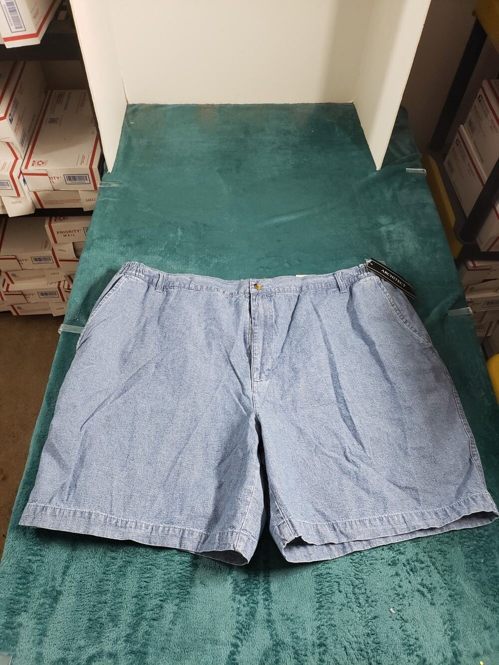 Architect Shorts Size 44 Mens Blue Bermuda Elastic Waist Flat Stretch NWT